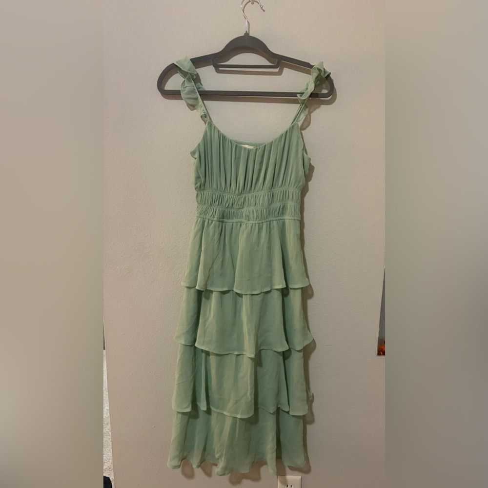 Altar'd State Green Tiered Dress